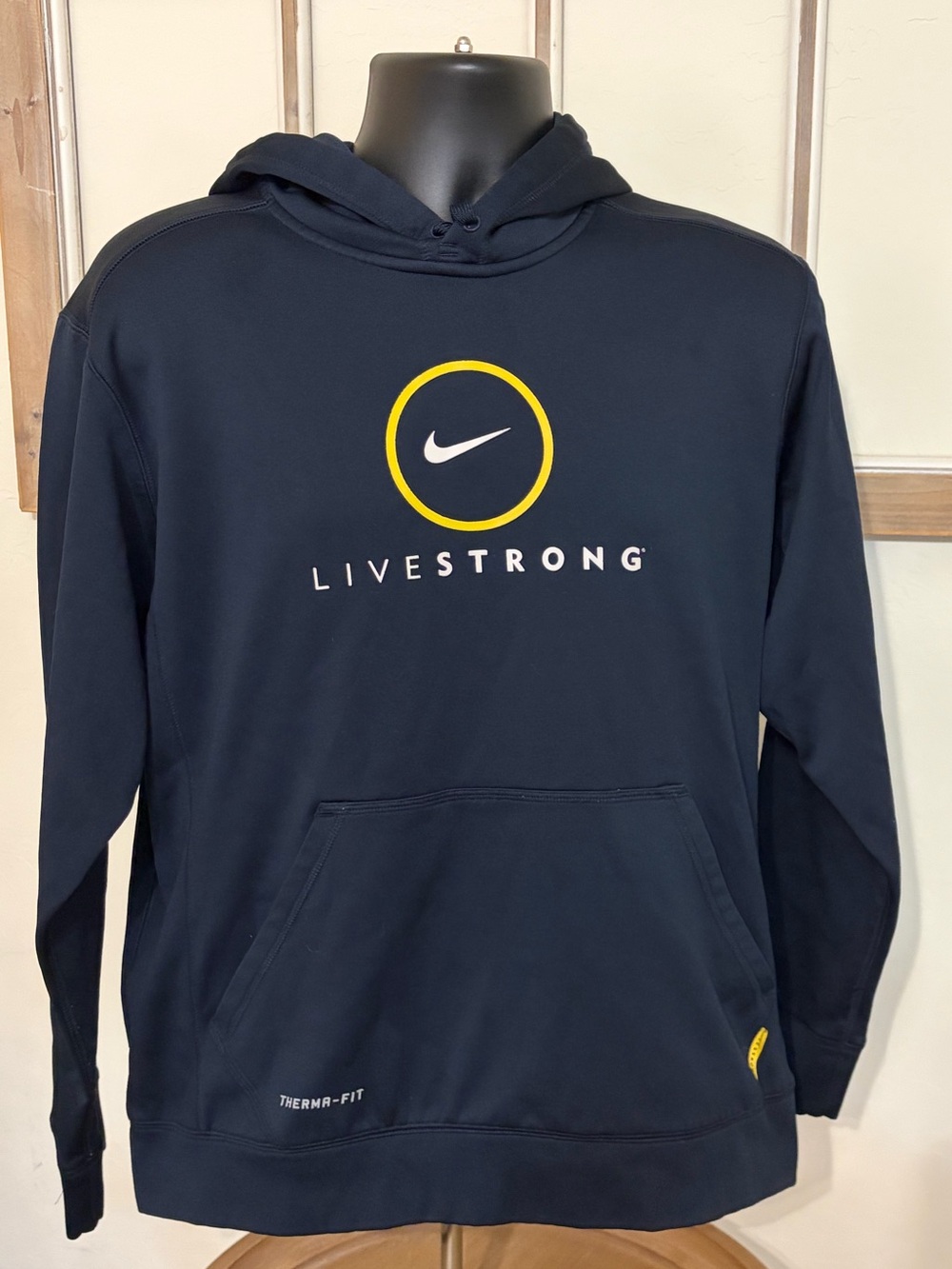 Nike Livestrong Men's Navy Hooded Sweatshirt